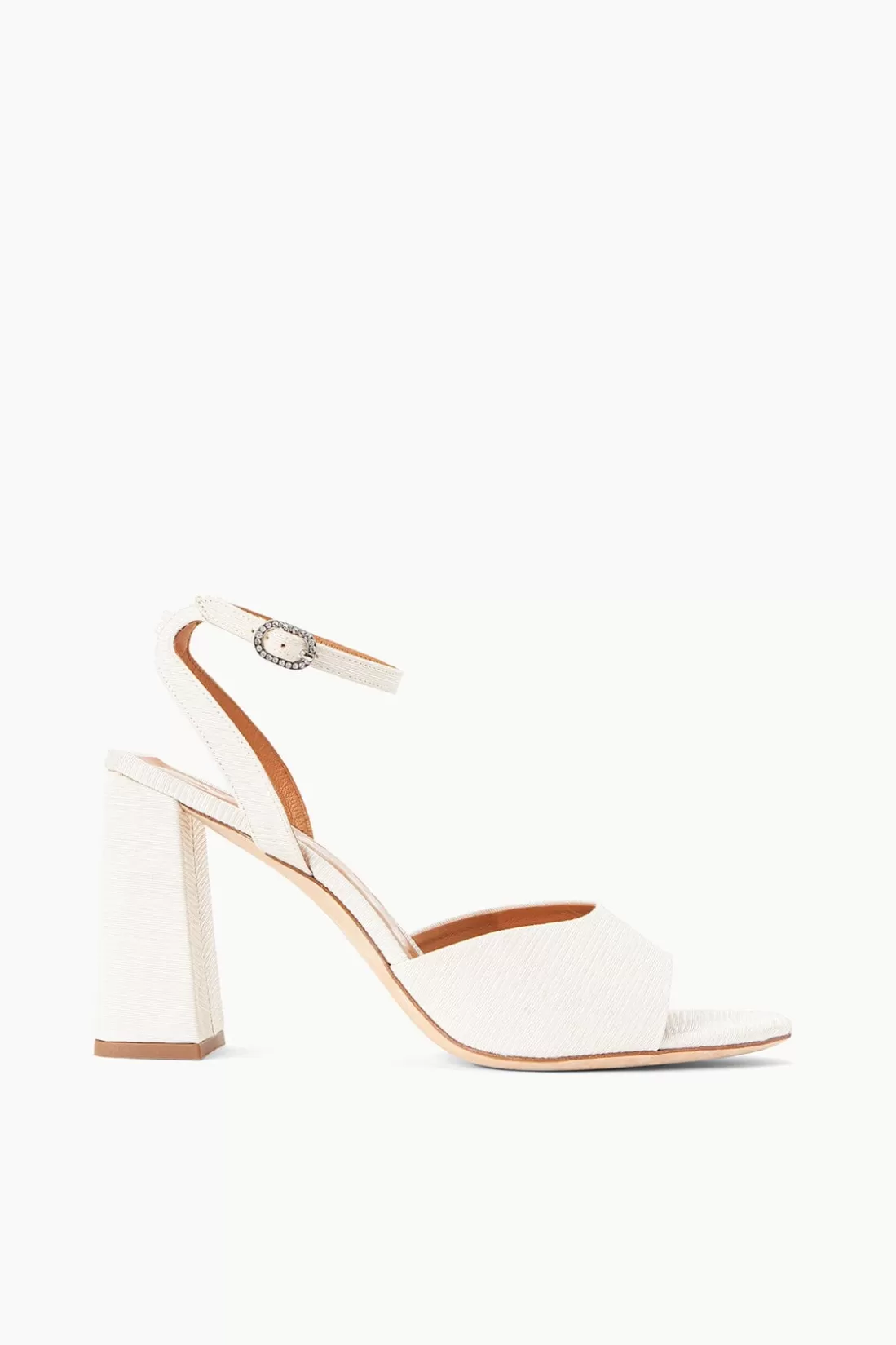 STAUD - SOLANGE HEEL GROSGRAIN WHITE