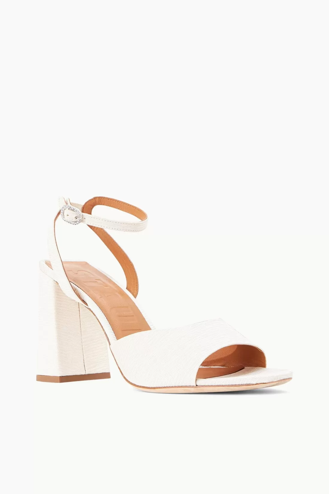 STAUD - SOLANGE HEEL GROSGRAIN WHITE