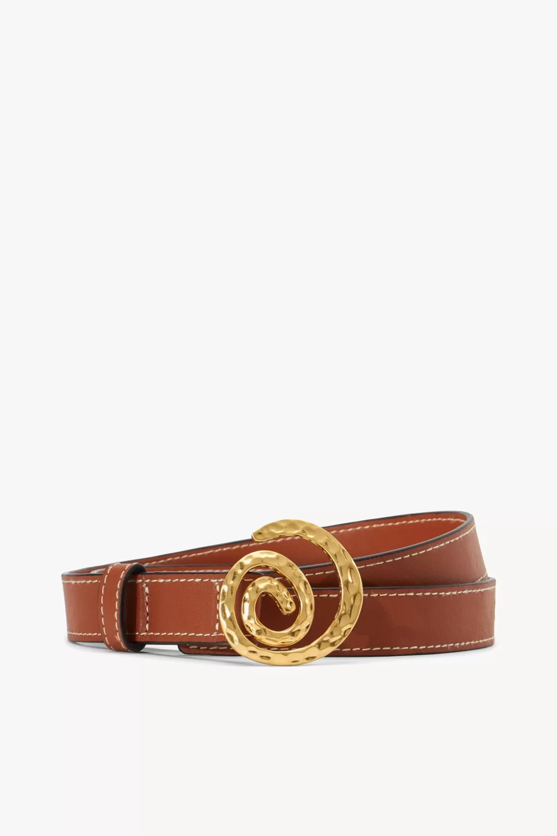 STAUD - SWIRL BUCKLE BELT TAN