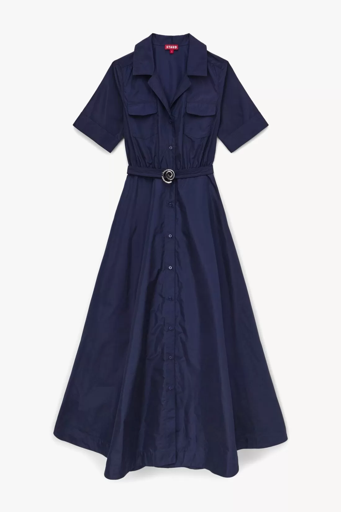 STAUD - SWIRL SHIRT DRESS NAVY