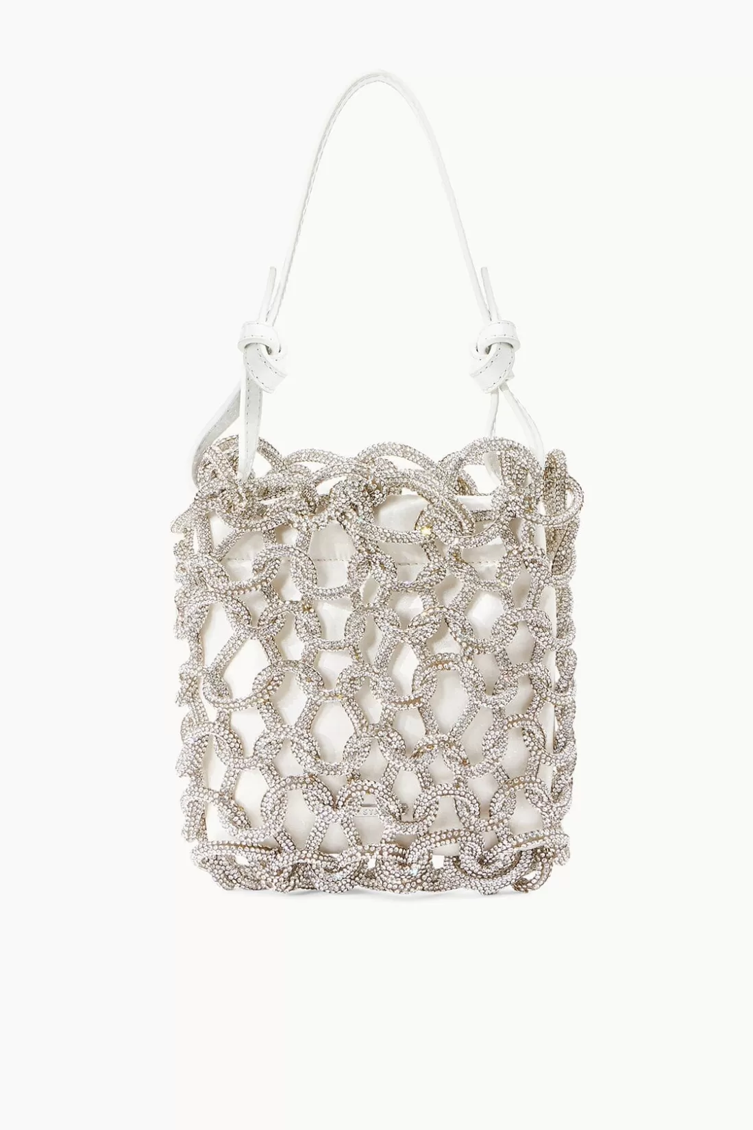 STAUD Bridal Accessories- TINI CRYSTAL BAG RHINESTONES WHITE