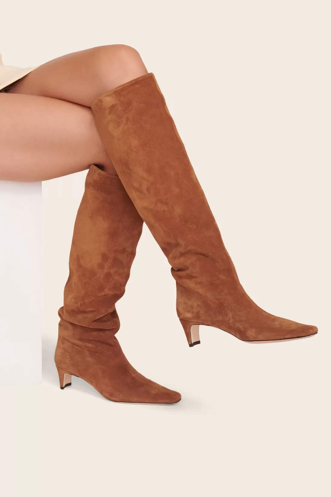 STAUD - WALLY BOOT TAN SUEDE