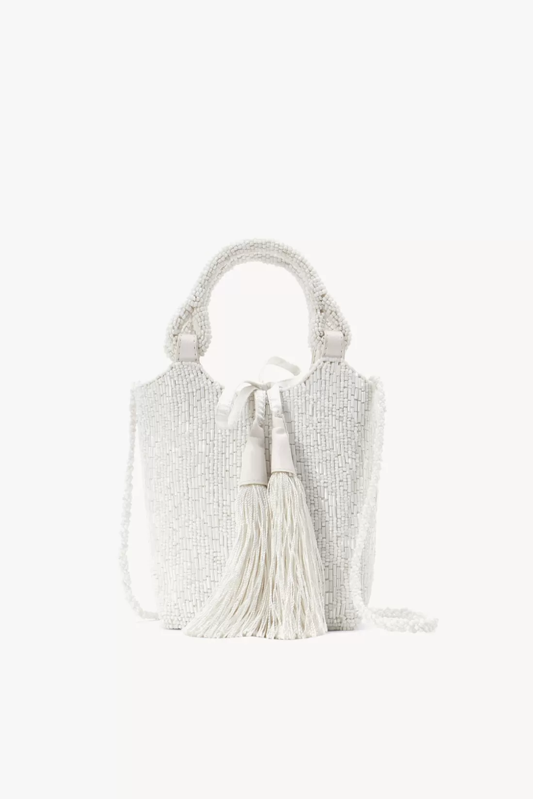 STAUD Bridal Accessories- ZOE BEADED BAG CREAM SWIRL